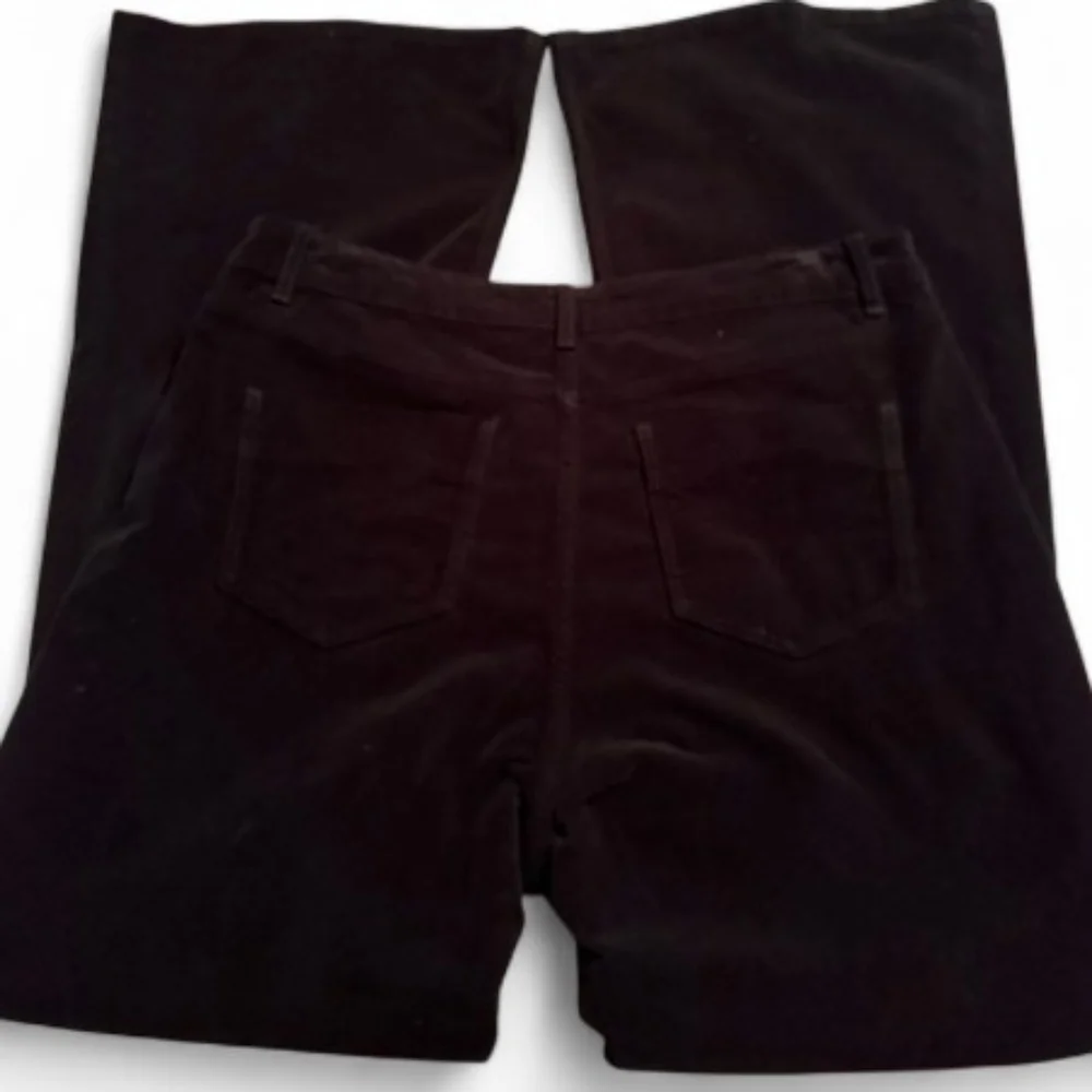 Retro Black 14 Velvet Flare Bell Leg Boho Hipster Midrise Jeans New - Picture 4 of 6